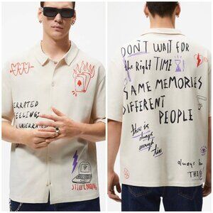 ZARA MAN - GRAPHIC DESIGN PRINTED SHIRT Polo S